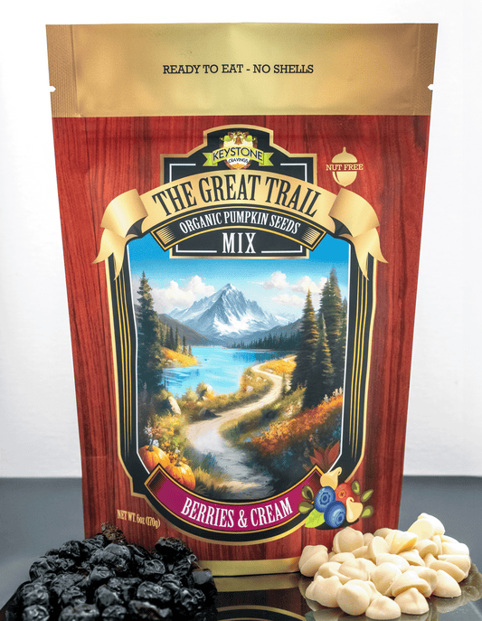 THE GREAT TRAIL MIX - BERRIES & CREAM Organic Pumpkin Seed Mix 6 oz - Plant-Based Blend