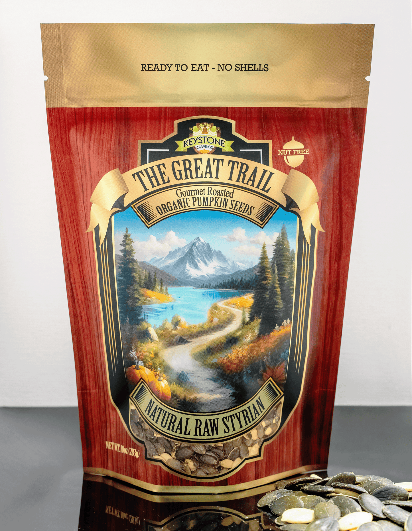 THE GREAT TRAIL Organic Pumpkin Seeds - RAW STYRIAN VARIETY 10 oz - Vegan Virtue